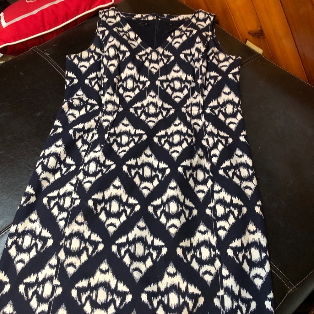 Blue and white dress with matching sweater